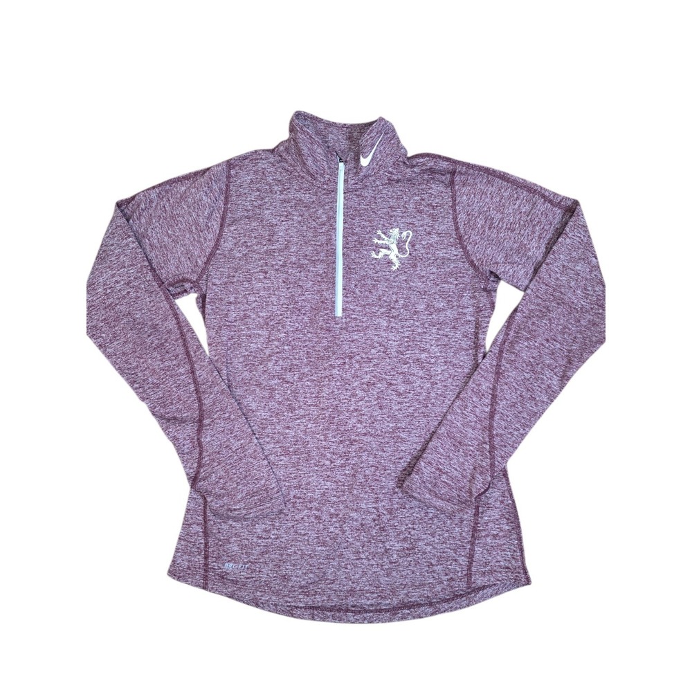 Nike Dri Fit 1/4 Zip Pullover Womens Small Maroon Athletic Running Top